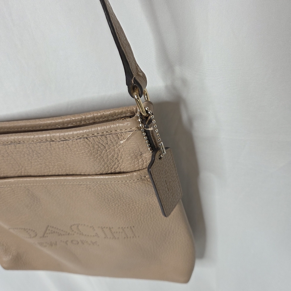 Coach File Beige Leather Crossbody Bag Logo - Picture 4 of 15